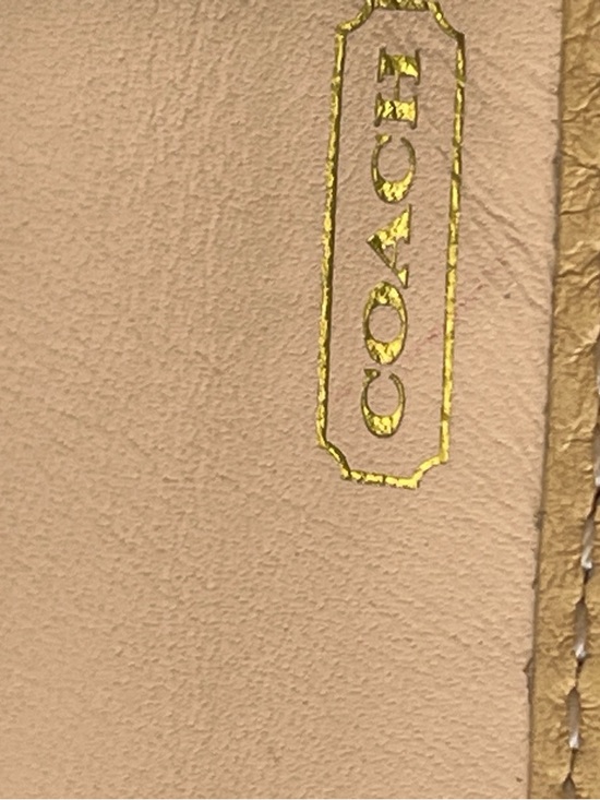 Coach Beige Leather Clutch with Gold Horse & Carriage Emblem - Picture 12 of 16